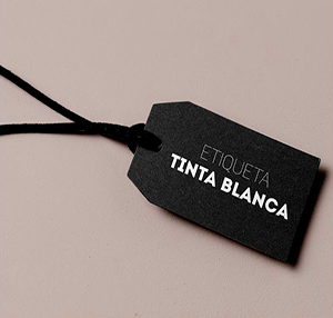 etiqueta tinta blanca