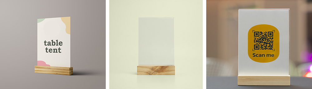 display a5 acrilico base madera